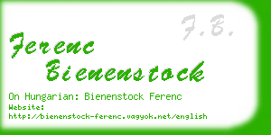 ferenc bienenstock business card